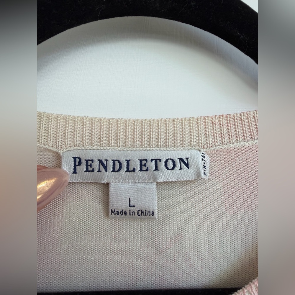 Pendleton Women’s Pink Green Floral Silk Blend Cardigan Size Large - Picture 6 of 10